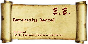 Baranszky Bercel névjegykártya